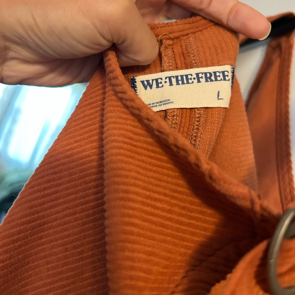 Free People Orange Corduroy High Roller Jumpsuit - Picture 7 of 7